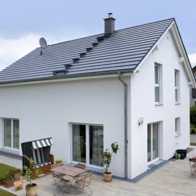 Dom prefabrykowany o konstrukcji drewnianej, projekt Point 141, zrealizowany w: Bad Saulgau, Niemcy. Fot. Danwood S.A.
