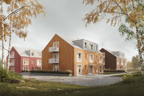 Wooden social housing estate in Wasilków, project by Dominik Górecki